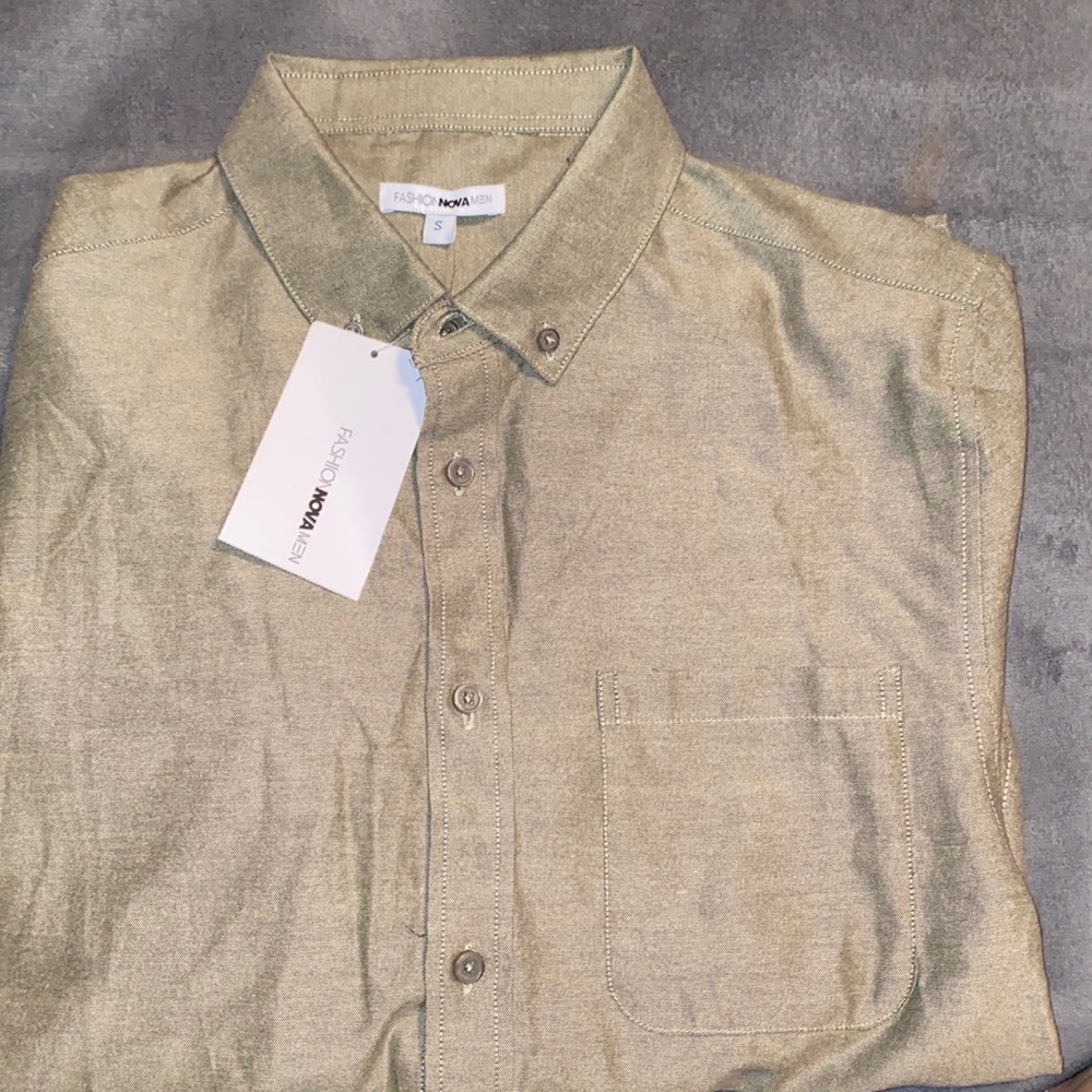 Olive Green long sleeve dress shirt